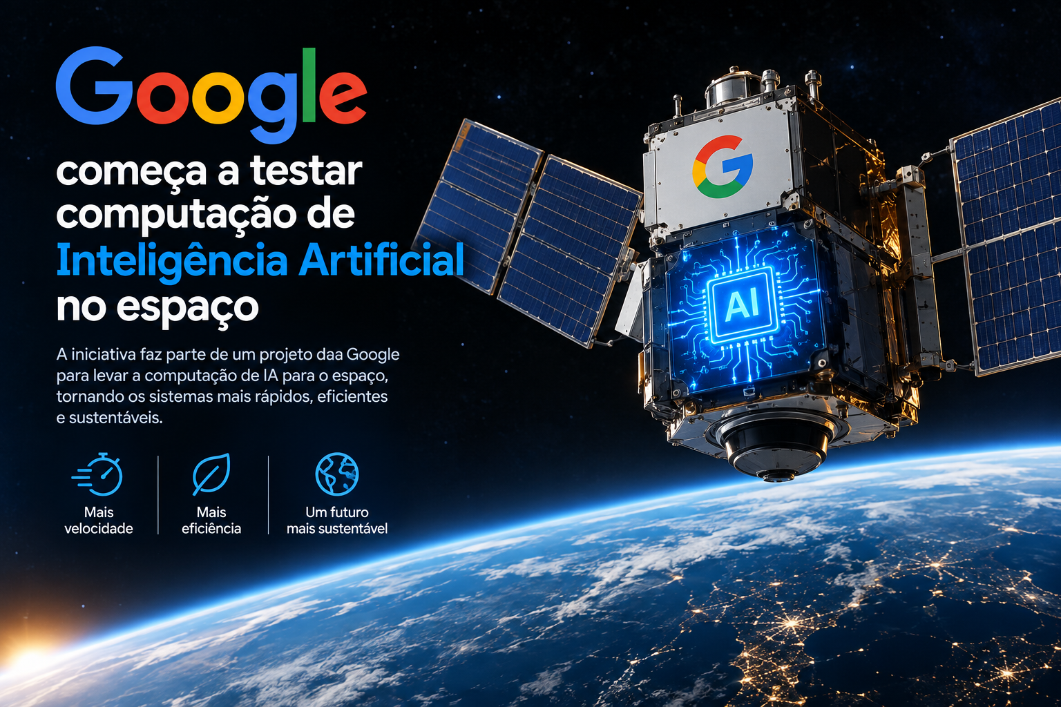 Google começa a testar computação de Inteligência Artificial no espaço