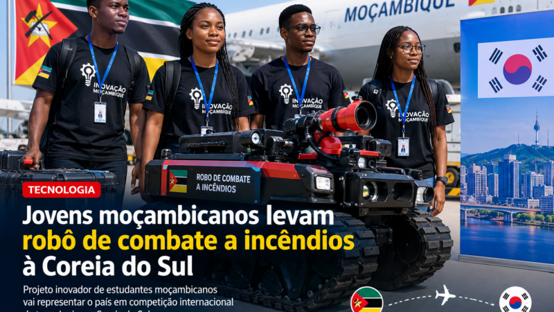 Jovens moçambicanos levam robô de combate a incêndios à Coreia do Sul